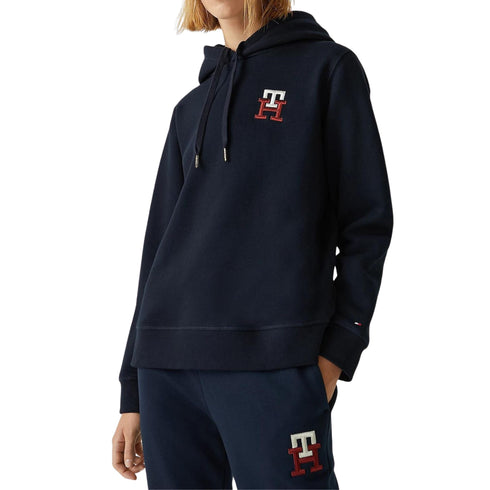 Felpa Donna TH monogram Blu TOMMY HILFIGER- Francavilla Moda
